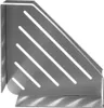 A silver-colored corner shelf with diagonal slots. Produktbild-Vorschau