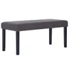 A studio shot of a gray upholstered bench with black legs against a white background. Náhled obrázku produktu
