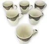 6er Set Dickwandige Kaffeetassen mit Muster aus Porzellan Produktbild-Vorschau 2