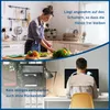 A split image showing a woman preparing food in a kitchen and a man working at a desk. Produktbild-Vorschau