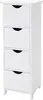 Kommode - Badezimmer - 4 Fächer - 30x82x30 cm - weiß Produktbild-Vorschau 1
