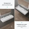 doporro Vasque à Poser Blanc Mat avec Bonde Lavabo de Salle Voir les images du produit 6