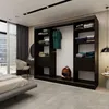 240 cm Kleiderschrank Erika mit Lamellen und Spiegel Produktbild-Vorschau 4