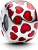 PANDORA Moments Clip-Charm Herzen, 925er Silber, Emaille Produktbild-Vorschau 1