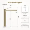 A diagram showing the dimensions of a faucet, along with installation notes and hose lengths. Voir les images du produit