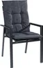 A studio shot of a single outdoor chair with a dark gray cushion. Produktbild-Vorschau