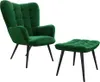 A green armchair and ottoman set against a white background. Náhľad obrázku produktu