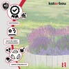 A garden border made of wood surrounding a bed of purple flowers. Produktbild-Vorschau