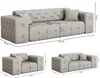 Sofaset Designersofa CHANTAL 3-2-1 in Stoff Opera Velvet Produktbild-Vorschau 5
