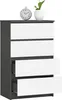 AKORD Furniture Factory OP0LK-6SZARBIA003, Biały, 4 szuf., Podgląd zdjęcia produktu 2