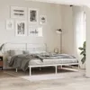 Bettgestell mit Kopfteil Metall Weiß 193x203 cm Produktbild-Vorschau 3