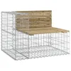 Panchina da giardino in gabbione 184x71x65,5 cm in legno di Anteprima dell’immagine prodotto 3
