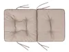 A top-down view of a beige bench cushion with dark piping and ties. Náhled obrázku produktu