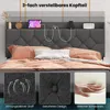 Łóżko COSTWAY 140x200cm, rama łóżka z diodami LED, stacja Podgląd zdjęcia produktu 7