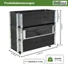 Hochbeet auf Rollen Kräuterbox 80x30x68 cm mobil schwarz Produktbild-Vorschau 3