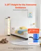 A bedroom scene with a bed, a teddy bear, and a floor lamp. Produktbild-Vorschau