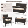 COSTWAY Polyrattan Gartenmöbel Set, Outdoor Lounge Möbel, Produktbild-Vorschau 3