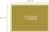 A diagram showing the dimensions of a puzzle box with the number 1000 in the center. Voir les images du produit