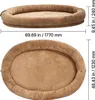 Two views of an oval-shaped pet bed with dimensions indicated. Produktbild-Vorschau