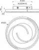Technical drawing of a ceiling light with dimensions and top-down view. Anteprima dell’immagine prodotto