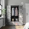 Meuble De Rangement - Leobert - Noir Motif - 178 X 143 X 36 Voir les images du produit 2