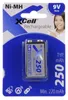 XCell 9VE-Block 6AM6 Ni-MH 250mAh im 1er-Blister Produktbild-Vorschau 1