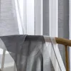 Close-up of sheer curtains draped over a wooden railing. Produktbild-Vorschau