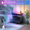 LVSOMT Nachttisch Schwarz mit RGB-Beleuchtung, integrierter Produktbild-Vorschau 5