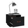 Nachttisch Schwarz 40x34x35 cm Massivholz Kiefer Produktbild-Vorschau 3