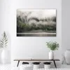 Leinwandbild Wald im Nebel Landschaft 60x40 Feeby Grün bild Produktbild-Vorschau 2