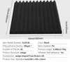 A black acoustic foam panel with dimensions and product specifications displayed. Voir les images du produit