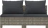 vidaXL Sofa ogrodowa 2-osobowa z poduszkami z szarego Podgląd zdjęcia produktu 4