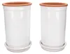 2er Set Weinkühler + Untersetzer weiß lasiert Ø 12.5 cm H Produktbild-Vorschau 4