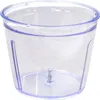 A clear plastic container with a metal blade attachment at the bottom, isolated on a white background. Náhled obrázku produktu