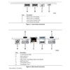 Diagrams of front and back panel connectors for a computer. Produktbild-Vorschau