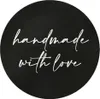 Aufkleber Handmade with love Schwarz | ⌀ 4cm Rund Etikett | Produktbild-Vorschau 1