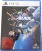 The image shows the front cover of a PS5 game case for Stellar Blade, featuring a character in a futuristic suit against a backdrop of space and Earth. Produktbild-Vorschau