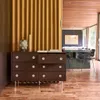 sweeek - Vintage-Kommode mit Holzdekor und Edelstahl, 6 Produktbild-Vorschau 4