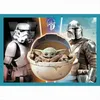 The image shows characters from Star Wars, including a Stormtrooper, The Mandalorian, and Grogu (Baby Yoda) in his pram. Voir les images du produit