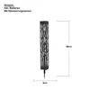 A black LED solar garden light with a decorative cut-out pattern, shown with dimensions indicated. Produktbild-Vorschau