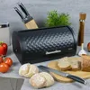 KLAUSBERG Boîte à pain KB-7540 Métal noir avec couvercle Voir les images du produit 3
