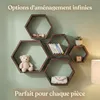 IvoQ Hexagon Étagères Murales Lot de 5 - Bois - Marron Voir les images du produit 4