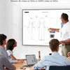 A group of people in a meeting room looking at a large screen displaying a design. Produktbild-Vorschau