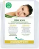 A marketing image for an Aloe Vera breathable zippered pillow protector, featuring a woman's face and product details. Podgląd zdjęcia produktu