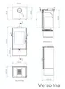 Technical drawings and dimensions of a fireplace. Produktbild-Vorschau