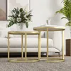 HOMCOM Couchtisch rund 2er Set Stapelbarer Beistelltisch Produktbild-Vorschau 9