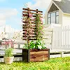 Outsunny Blumenkasten mit Rankgitter Pflanzkasten mit Produktbild-Vorschau 2