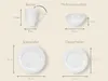 Diagram showing dimensions of various tableware items. Produktbild-Vorschau