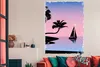 MuchoWow® Poster Boot - Palme - Nacht - Sommer 120x180 cm - Produktbild-Vorschau 3