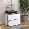 Commode Vicco Wido Blanc/Sonoma 60x50cm avec 2 tiroirs, Voir les images du produit 5